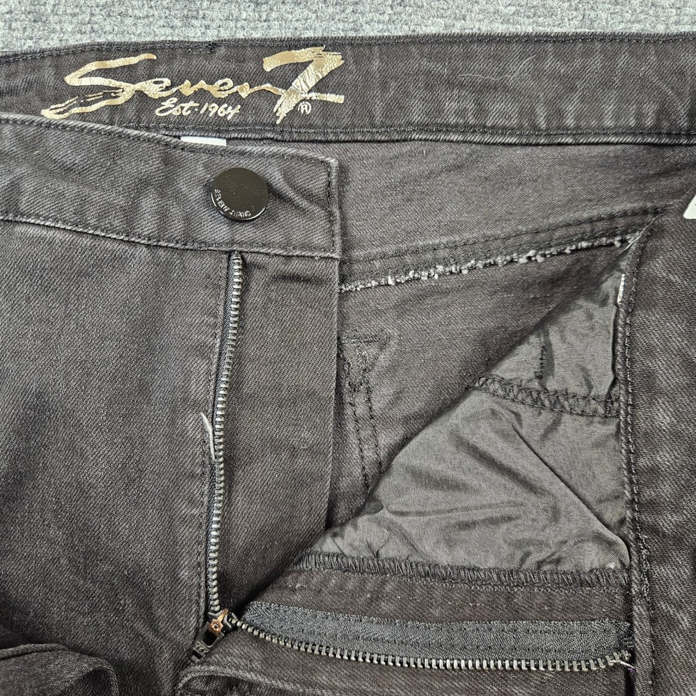 Seven7 Bombshell High Rise Bootcut Jeans Black Denim Size 16 Stretch Flare - Picture 7 of 11